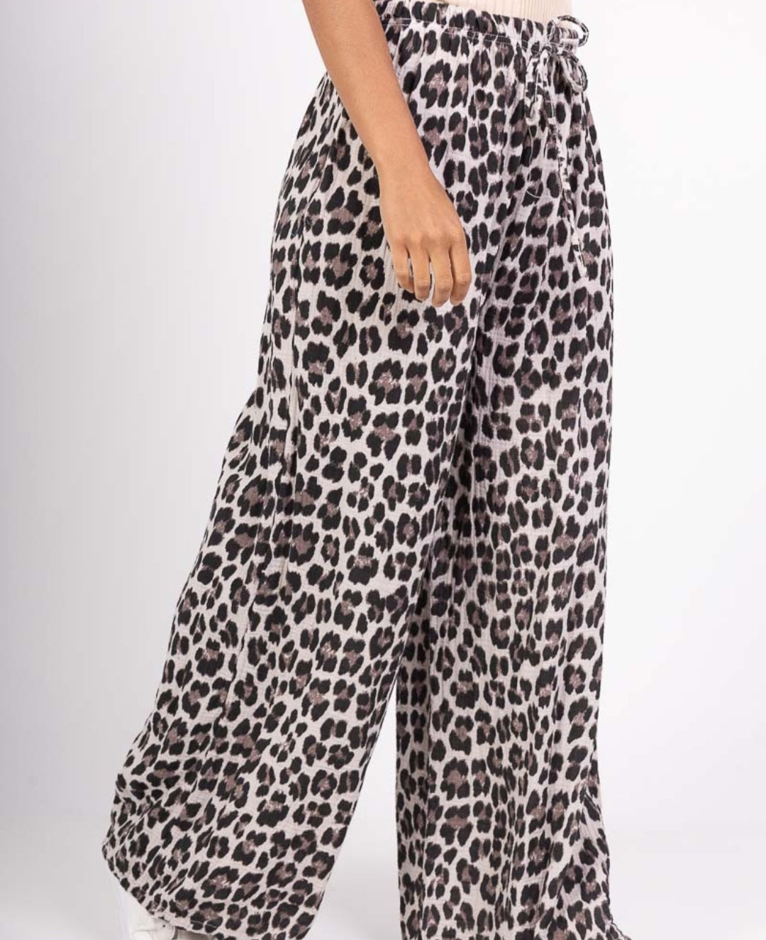 Pantalon imprimé gaz de coton