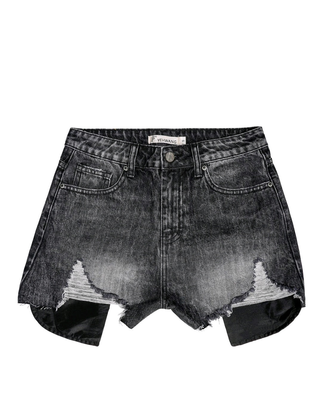 Short en jean vielli noir