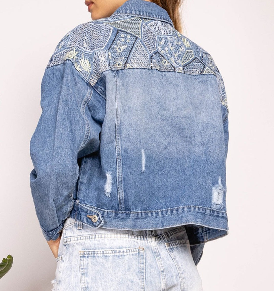 Veste en jeans à sequins