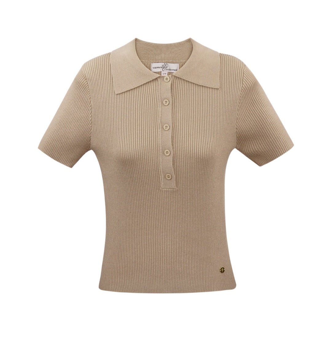 Polo basique boutonné noir ou taupe