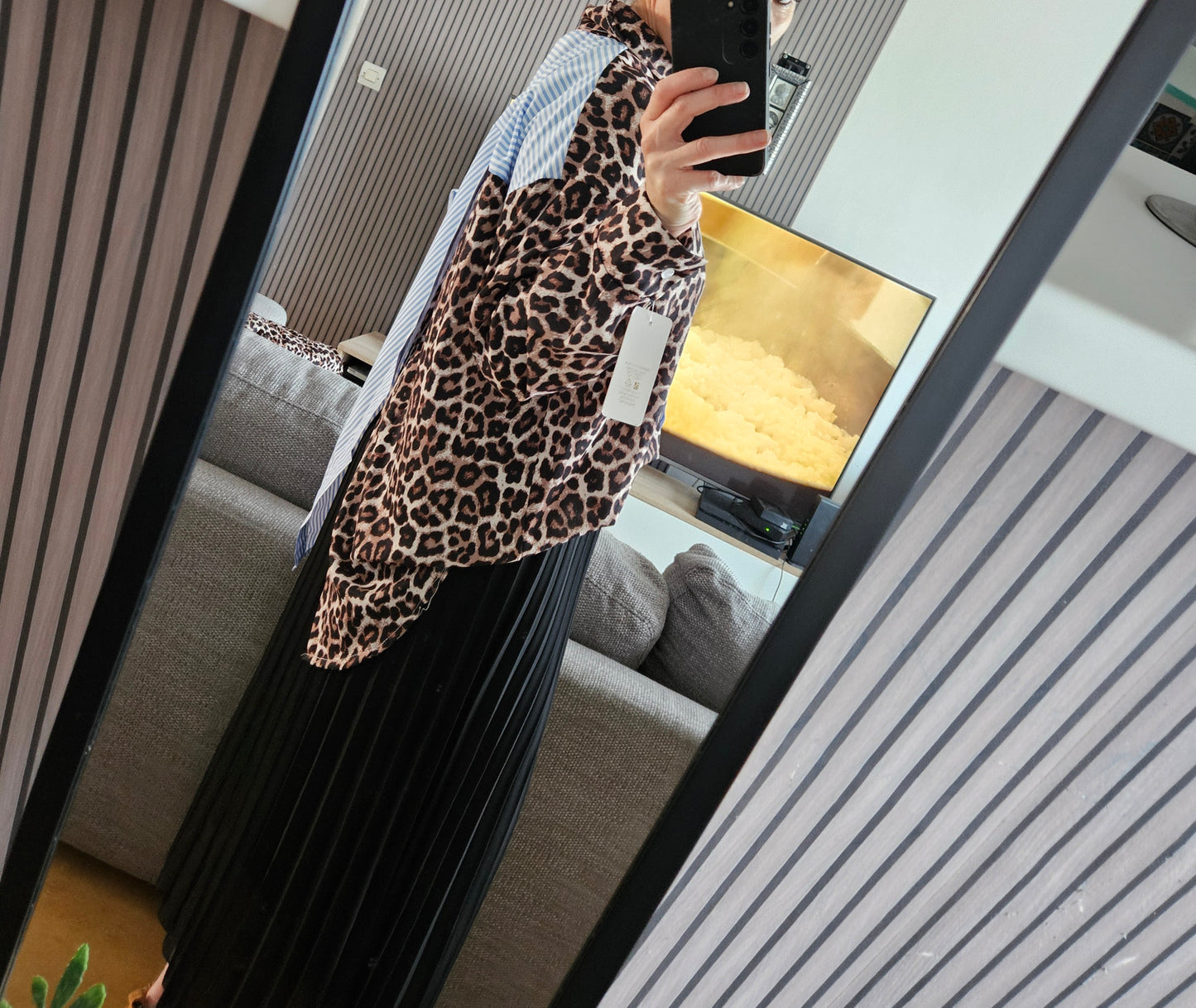 Chemise leopard/rayures