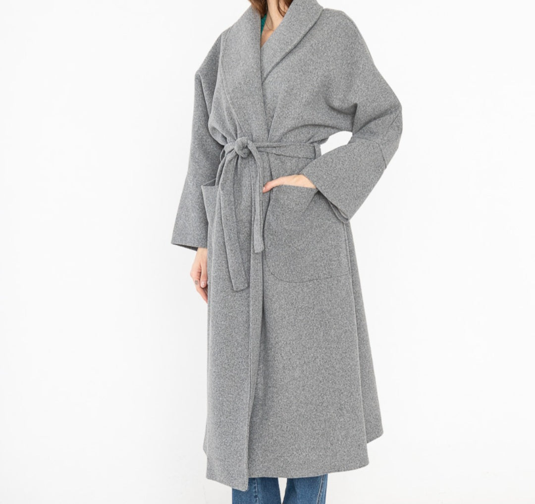 Manteau long gris