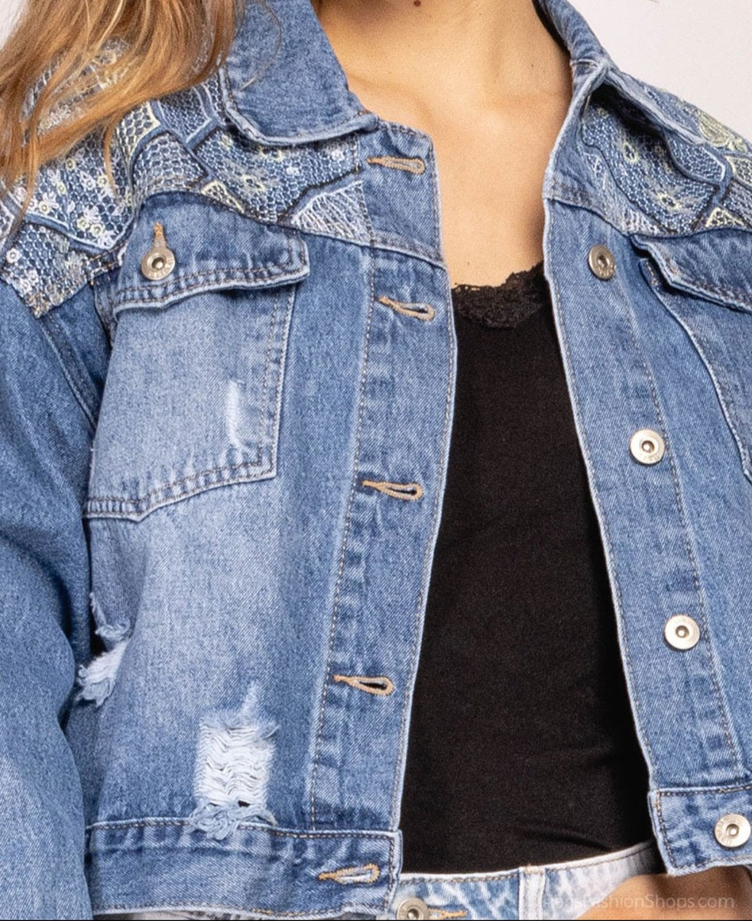 Veste en jeans à sequins