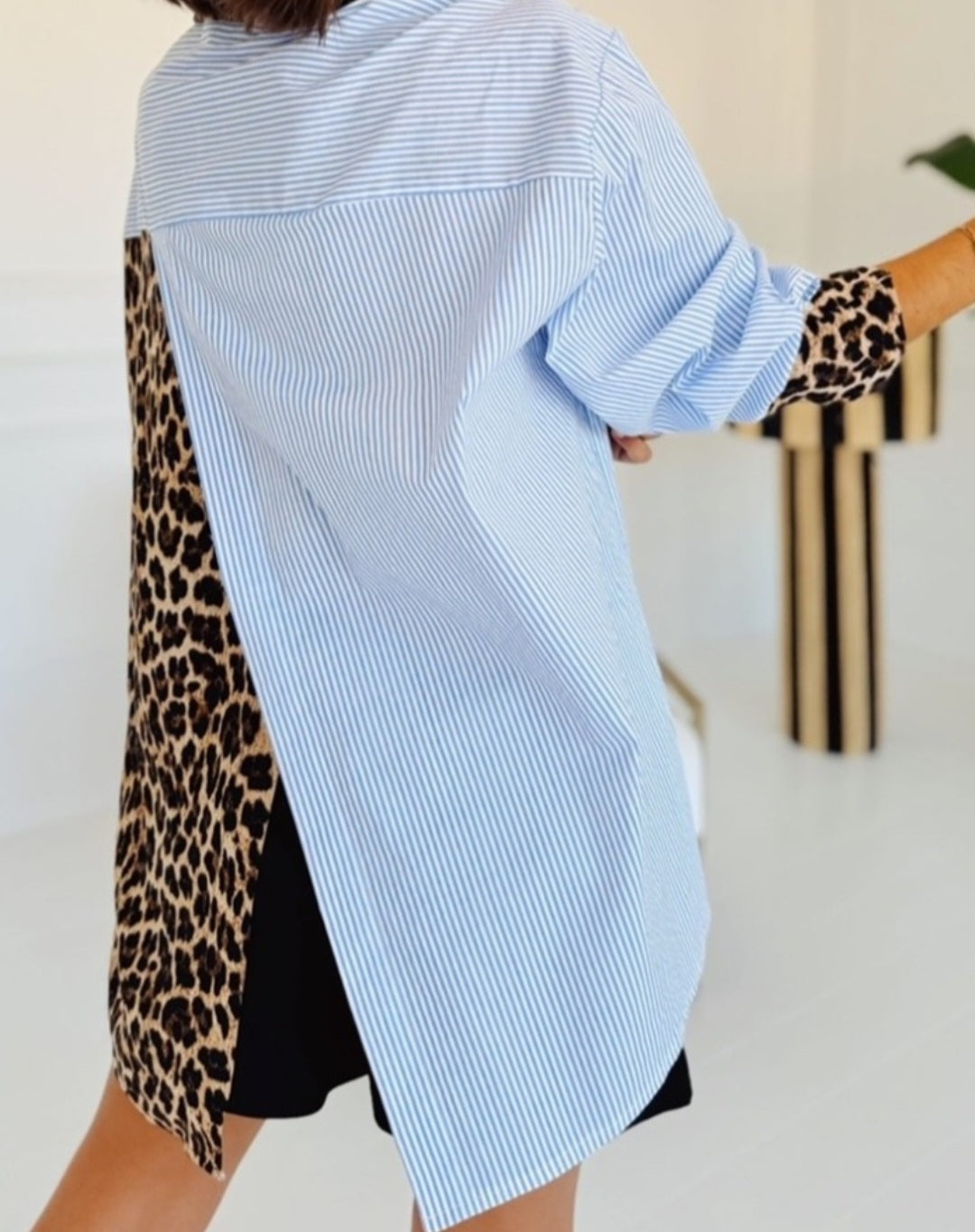 Chemise leopard/rayures